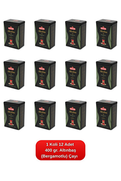 Çaykur Altınbaş Çay Teneke Kutu (Bergamotlu) 400 gr. 12'li Koli