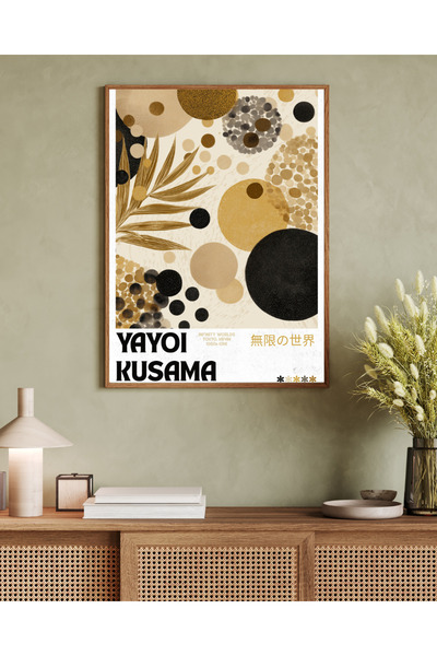 woodhomeworks Decor de birou și living dintr-o singură piesă, tablou Yayoi Ku...