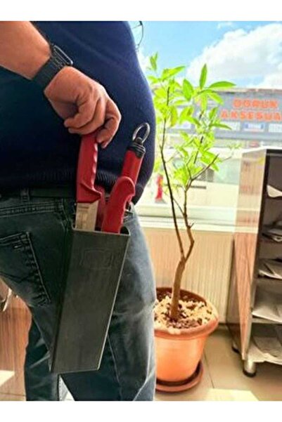 Hırdavat 4 Bölmeli Bıçak Kütüğü Kasap Kütüklük Kemer Askılı 22x9cm