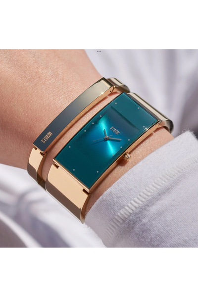 Storm Alvara Gold Teal Kadın Metal Bilezik Saat