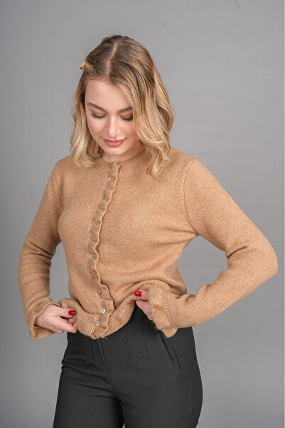 MissVina Ellie Wool Ruffle Detail Cardigan 258383