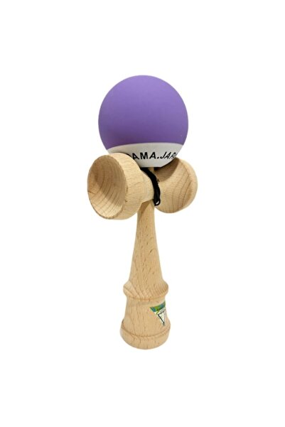 OEM Kendama, model violet, mâner din cauciuc, coardă lungă, vârste 3-14+