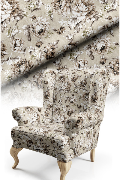 CANİLA Classic Floral Pattern Digital Printed Cotton Backed Thick Rashel Upho...