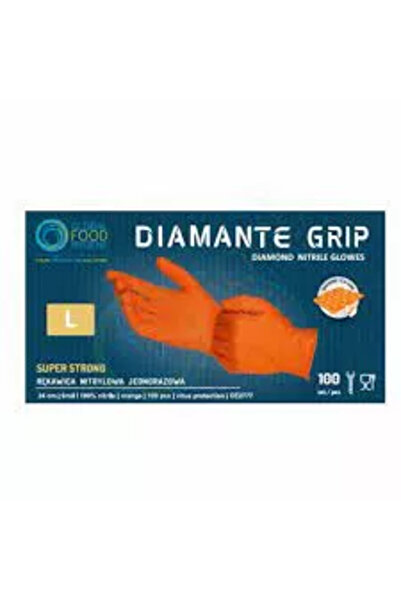 Diamante GOGRIP ORANGE GLOVES 100 PCS/SET L