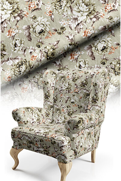 CANİLA Classic Floral Pattern Digital Printed Cotton Backed Thick Rashel Upho...