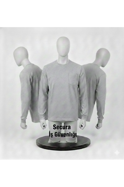 Secura İş Güvenliği Sweat Bisiklet Yaka Kışlık Gri [ 2 İplik %80 Pamuk / %20 ...