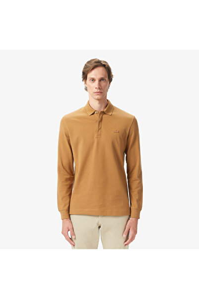 Lacoste Erkek Regular Fit Uzun Kollu Açık Kahverengi Paris Polo