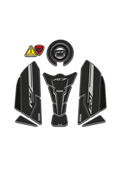 Redline Grafik Yamaha R7 Uyumlu Tank Pad Yan Pad Seti Karbon Tasarım Redlineg...