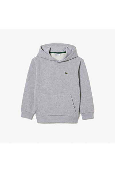 Lacoste Çocuk Kapüşonlu Gri Sweatshirt