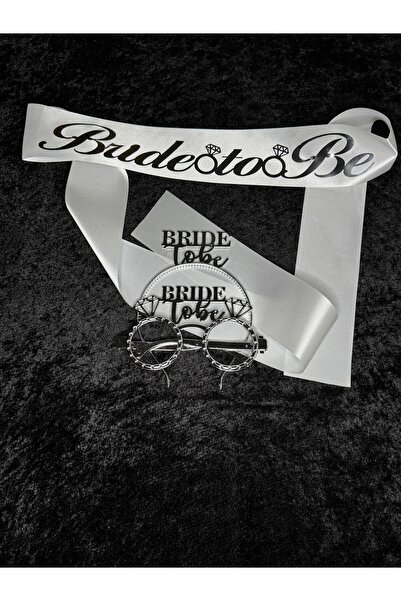 SırmalıHome 3 Parça Gümüş 'Bride To Be' Yazılı Beyaz Saten Kemer 'Bride To Be...