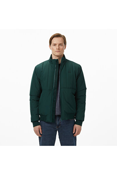 Lacoste Erkek Dik Yaka Koyu Yeşil Mont