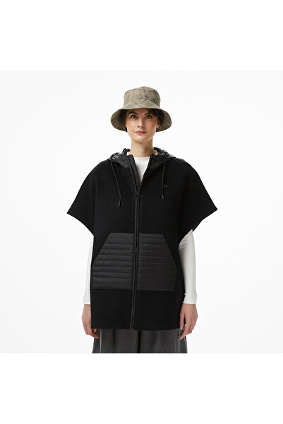 Lacoste Kadın Kapüşonlu Siyah Mont