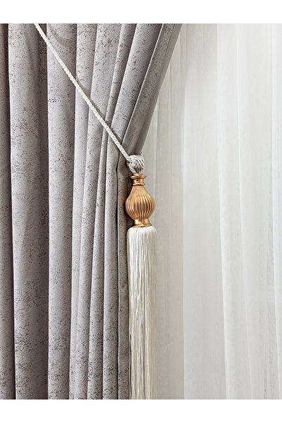 cheap's home Luxury Knob Detail Tassel Ceiling Hanging Valance Curtain Accessory (Braçol)