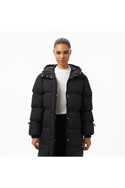 Lacoste Kadın Kapüşonlu Siyah Mont