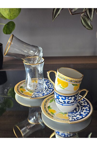 FERMATO Limon Coffee and Tea Set for 2 People