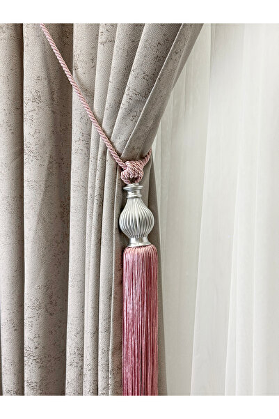 cheap's home Luxury Knob Detail Tassel Ceiling Hanging Valance Curtain Accessory (Braçol)