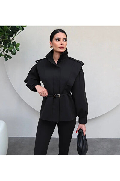 My Blog Black Belted Jacket - 1000