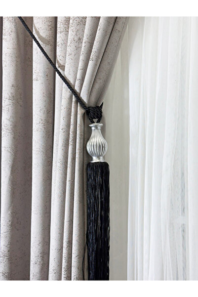 cheap's home Luxury Knob Detail Tassel Ceiling Hanging Valance Curtain Accessory (Braçol)