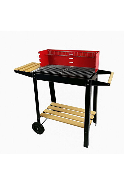 Tenzo Grătar pe cărbune 86×35×83,5 cm – Suprafață de gătit 50×24,5 cm, Roșu/N...