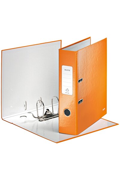 Leitz Biblioraft 180° WOW, laminated cardboard, A4, 80 mm, metallic orange