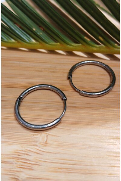 Monalisa Home 12mm Silver Color Hoop Unisex Steel Earrings