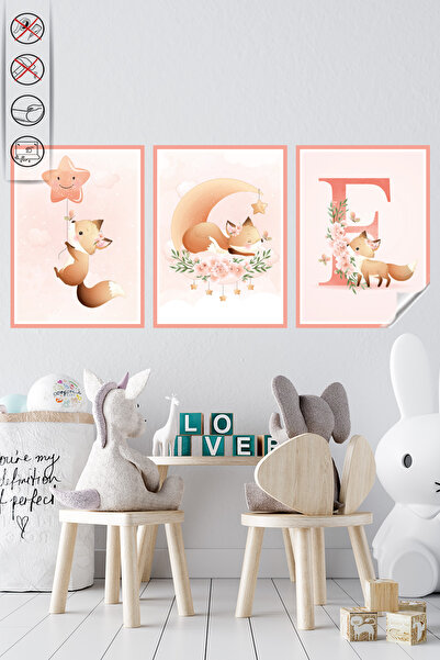Akıllı Kağıt Statik Tutunma Özellikli Tablo - Poster Çocuk Odası (Model- 8)