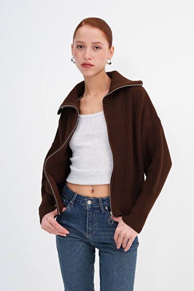 Addax Zippered Knitwear Cardigan H2887