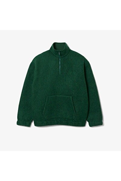 Lacoste Erkek Loose Fit Yarım Fermuarlı Yeşil Sweatshirt