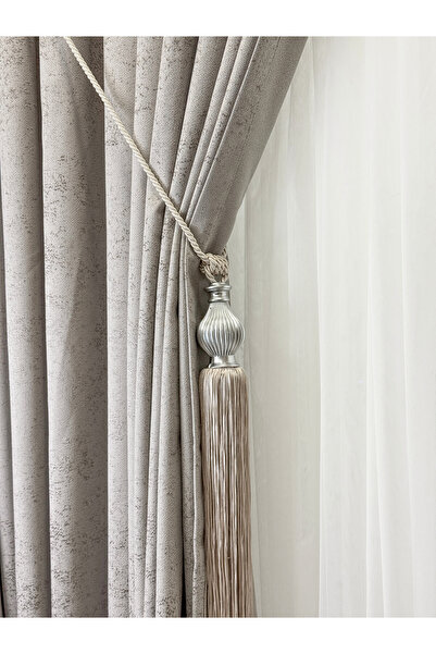 cheap's home Luxury Knob Detail Tassel Ceiling Hanging Valance Curtain Accessory (Braçol)