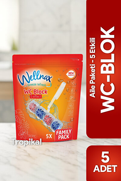 Wellnax breeze refresh ( 5'li Paket ) WC Blok Tropikal – Yoğun Köpük Etkisi, ...