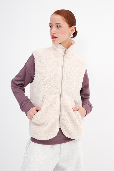 Addax Zippered Plush Vest Y12765