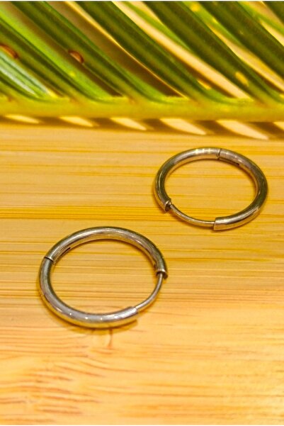 Monalisa Home 15mm Silver Color Hoop Unisex Steel Earrings