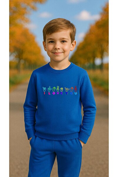 playwear Φούτερ ομάδας με στάμπα LOVE για κορίτσια και αγόρια, με λαιμόκοψη 3...