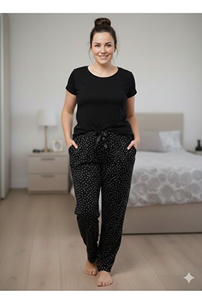 Lady Queen French Velvet Oversized Elastic Waist Pajama Bottoms