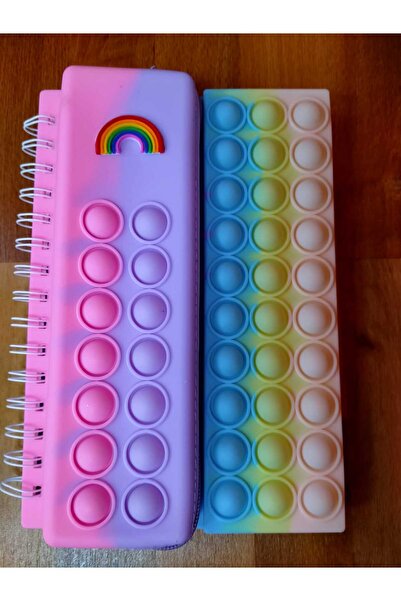 BY&DK Silikon Kapaklı Popit Detaylı Renkli Kalemlikli Spiralli 80 Yp A5 Defter