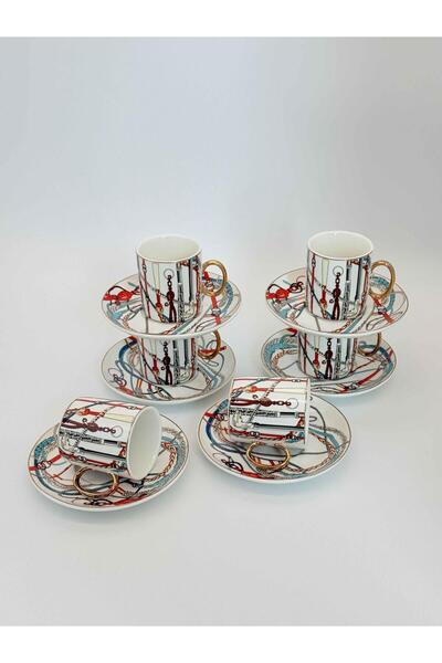ROSSEV Türk Kahve Fincanı Hermeso 6 Kişilik 12 Parça