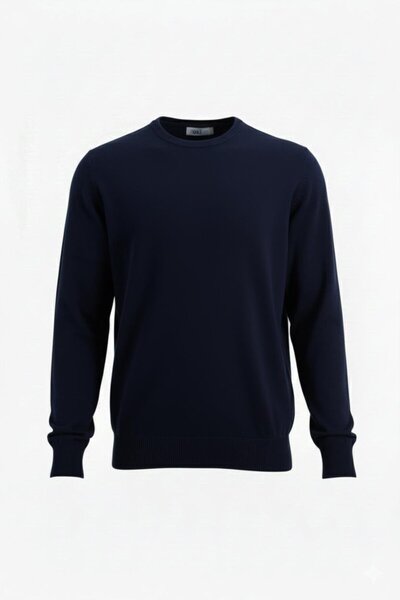 Uki LACİVERT Bisiklet Yaka Triko Kazak