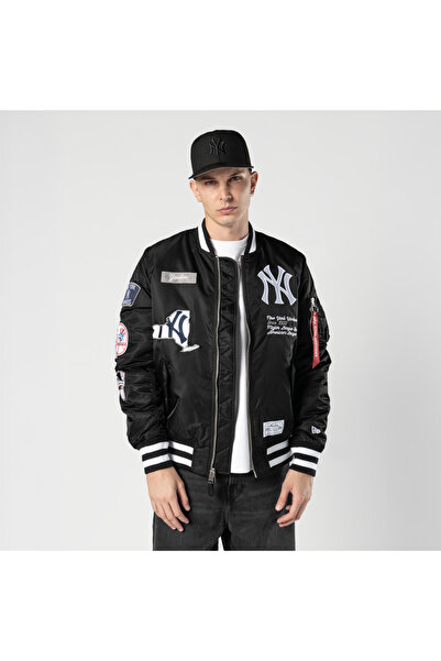 NEW ERA Alpha Industries x New York Yankees MA-1 Bomber Erkek Siyah Mont