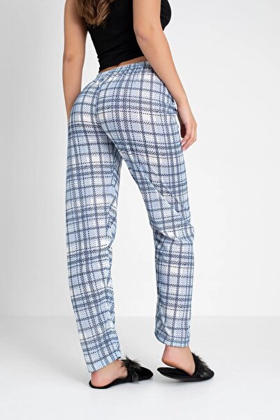 DONEX 3'lü Pamuklu İnce Nefes Alan Kumaş Kurdele Bel Detaylı Baskılı Cepsiz Kadın Pijama Altı