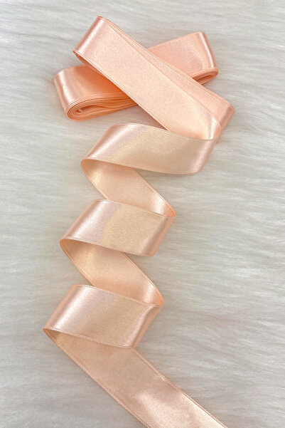 ZEYMERADE 4 Cm Yavruağzı Çift Taraflı Saten Kurdele 10 Metre, Bohça Çeyiz Özel Gün Hediye Süsleme Kurdelesi