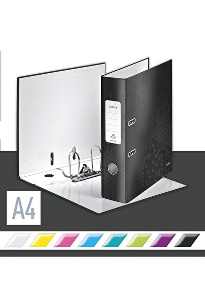 Leitz Biblioraft 180° WOW, laminated cardboard, partially recycled, FSC certified, A4, 80 mm, black