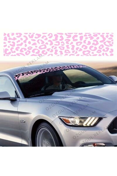 Genel Markalar Araba Ön Cam Leopar Desenli Güneşlik Sticker Moda Çita Desenli...