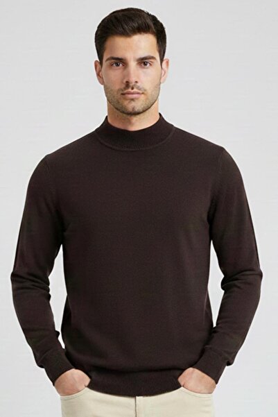 Uki KAHVE Yarım Balıkçı Triko Kazak