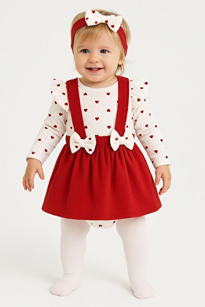 By Murat Kız Bebek Kalp Çiçek Raporlu Fiyonk Detaylı Bandanalı Alttan Çıtçıtl...