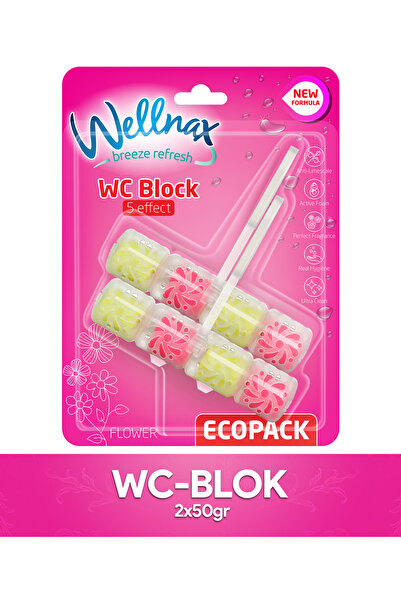 Wellnax breeze refresh ( 2 ADET ) WC Blok Çiçek – Yoğun Köpük Etkisi, Hijyeni...