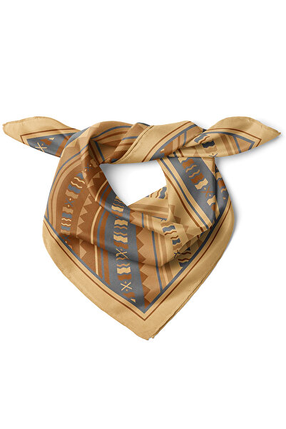 nehir eşarp Etnik Diyagonal Çizgiler Desen Fular Bandana 50x50 Cm