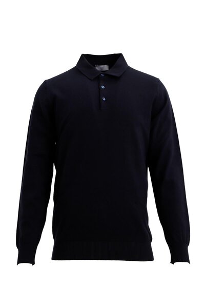 Uki LACİVERT Polo Yaka Triko Kazak