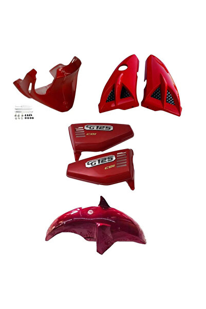 GMS EMİN MOTOR Cg Kırmızı Dörtlü Set (Sakal-Bıyık-Çamurluk-Yankapak)