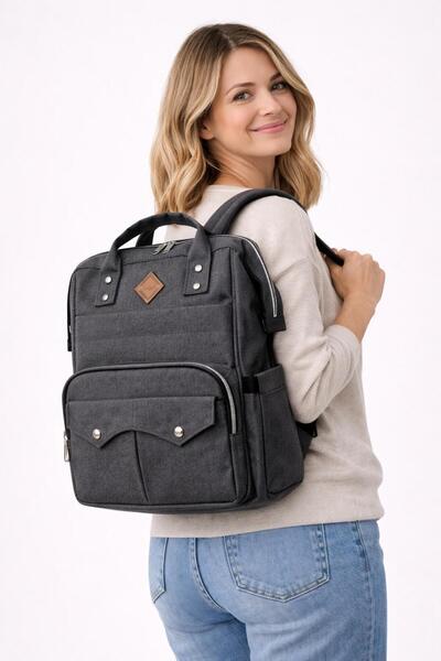 luqqa baby حقيبة ظهر للعناية بالطفل من ماذر بيبي - متعددة الأقسام، حجرة زجاجة...