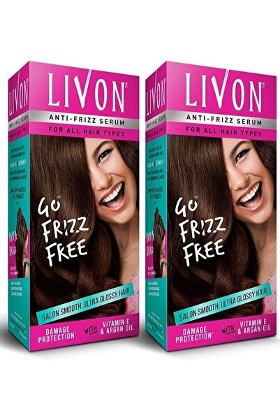 Livon سيروم مضاد للتجعد للشعر مع فيتامين هـ وزيت الأرغان 100 مل (عبوة من قطعتين)